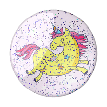 Load image into Gallery viewer, Glitter Jumping Unicorn Yellow