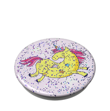 Load image into Gallery viewer, Glitter Jumping Unicorn Yellow